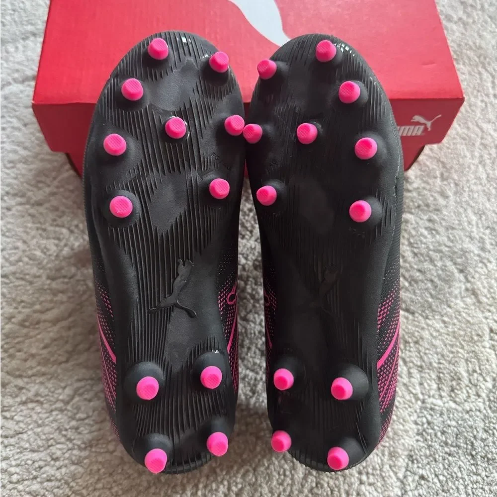 Puma Black and Pink Athletic Cleats